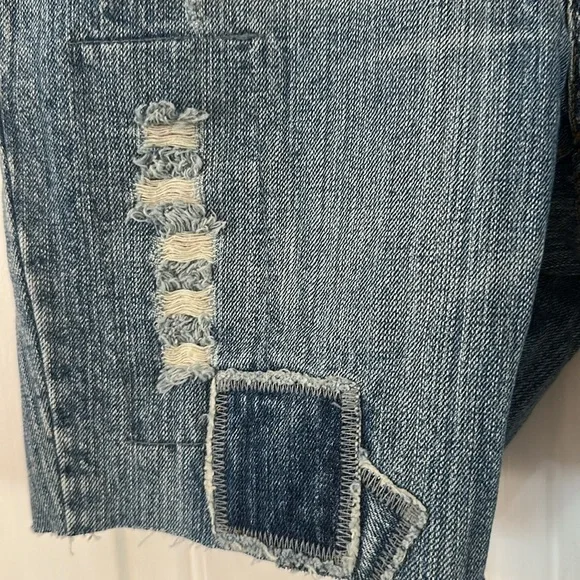 Juniors Zana Di Denim Patchwork Shorts Size 7 - Picture 4 of 7